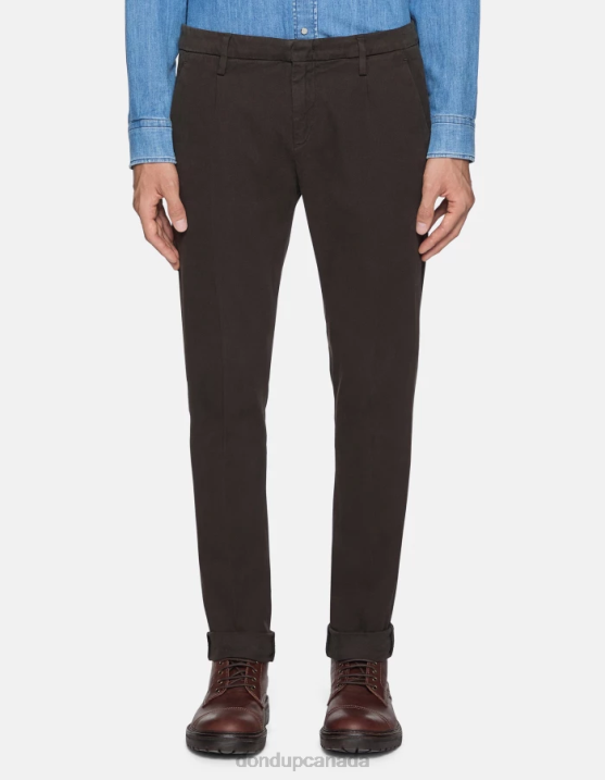 DONDUP Men Gaubert Slim-Fit Cotton Trousers With Darts XF8V724 Apparel Castoro