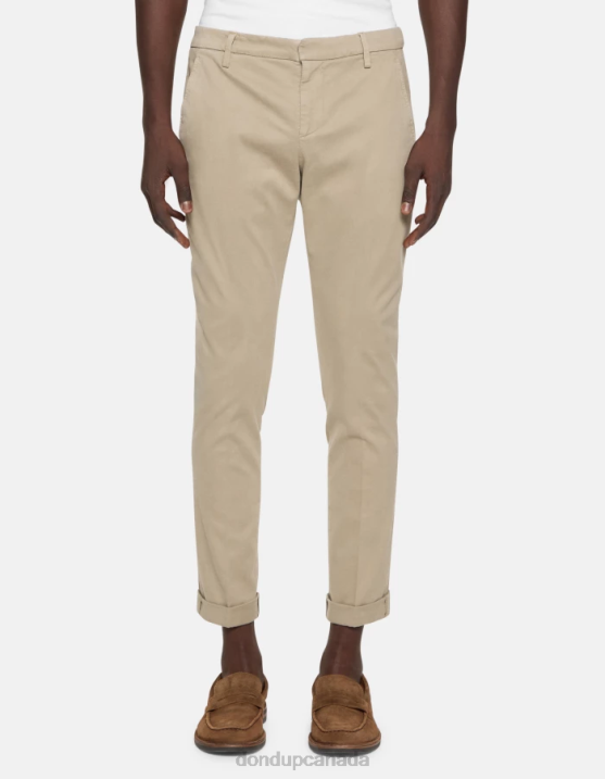 DONDUP Men Gaubert Slim-Fit Cotton Trousers XF8V686 Apparel Corteccia