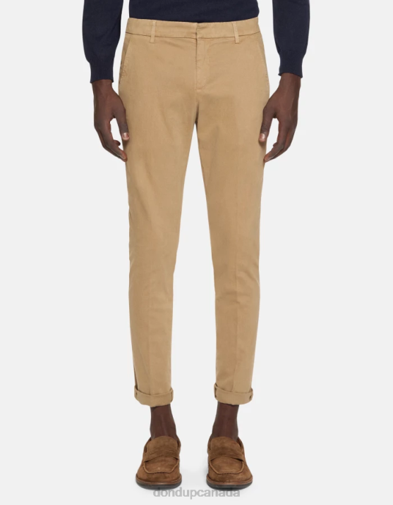 DONDUP Men Gaubert Slim-Fit Cotton Trousers XF8V687 Apparel Sand