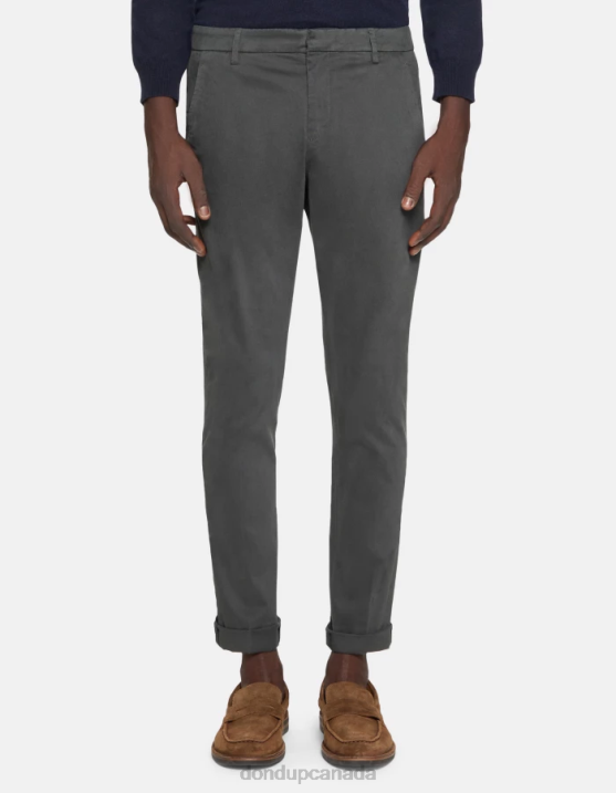 DONDUP Men Gaubert Slim-Fit Cotton Trousers XF8V691 Apparel Fumo