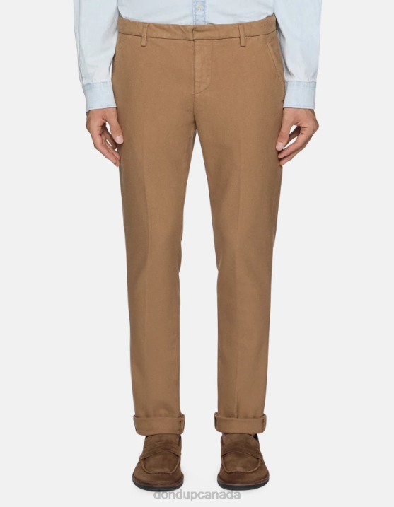 DONDUP Men Gaubert Slim-Fit Cotton Trousers XF8V779 Apparel Sand