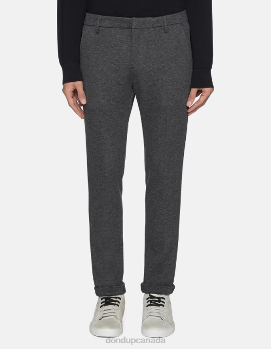 DONDUP Men Gaubert Slim-Fit Jersey Trousers XF8V733 Apparel Mid Grey
