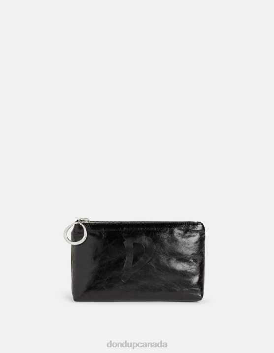 DONDUP Women Glossy Leather Beauty Case XF8V502 Accessories Black