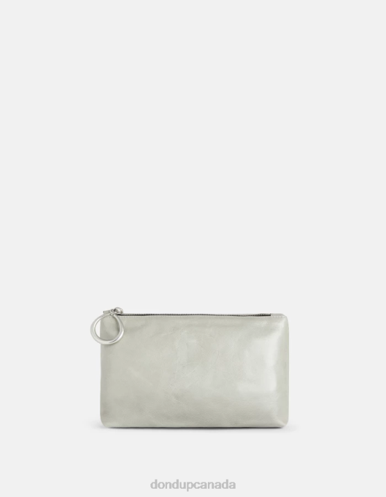 DONDUP Women Glossy Leather Beauty Case XF8V503 Accessories Light Grey