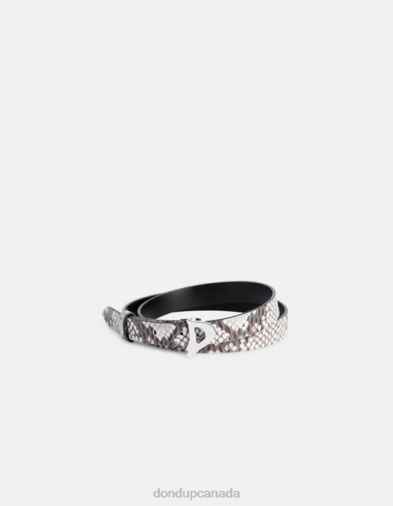 DONDUP Women Python-Print Effect Leather Belt XF8V482 Accessories Natural
