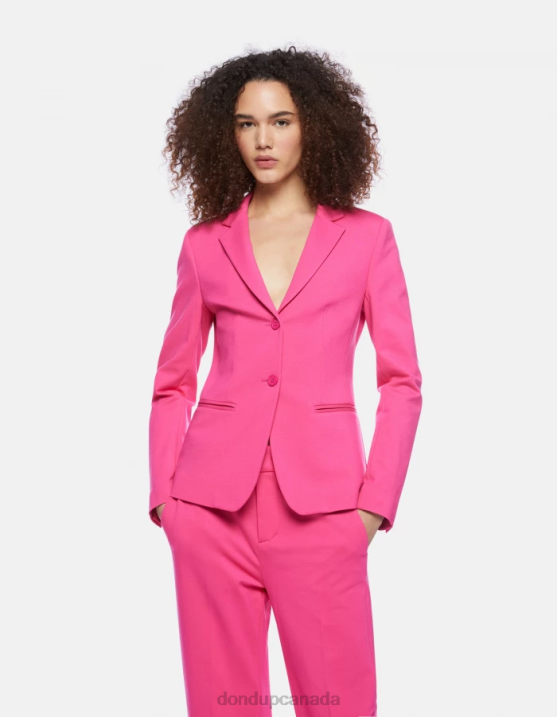 DONDUP Women Single-Breasted Jersey Blazer XF8V381 Apparel Orchid