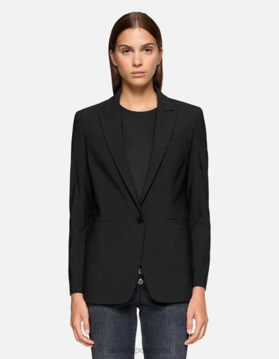 DONDUP Women Single-Breasted Wool Blazer XF8V394 Apparel Black