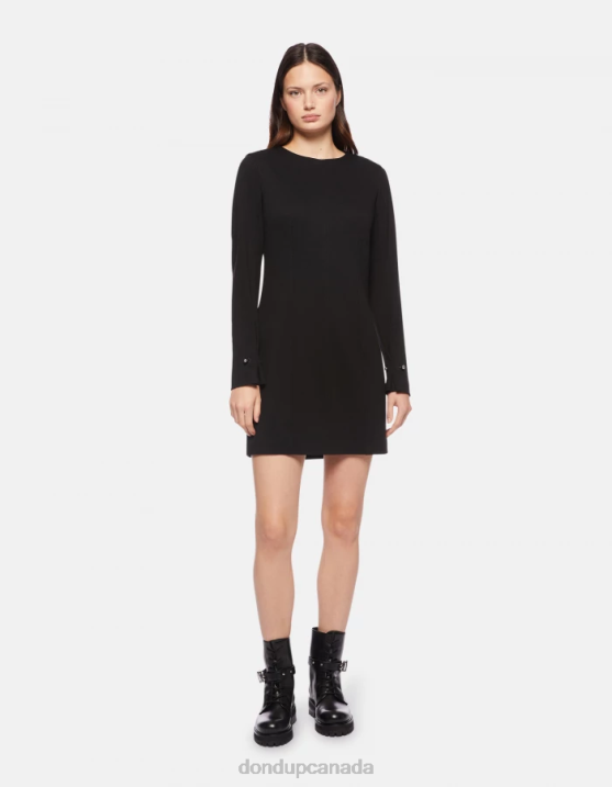 DONDUP Women Short Jersey Dress XF8V275 Apparel Black