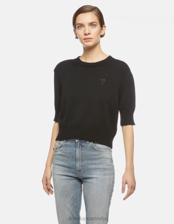 DONDUP Women Crew-Neck Wool Jumper XF8V332 Apparel Black