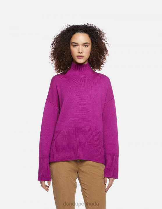 DONDUP Women Oversized Polo Neck Wool Jumper XF8V296 Apparel Barbabietola