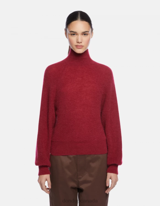DONDUP Women Regular-Fit Polo Neck Mohair Jumper XF8V304 Apparel Barbabietola