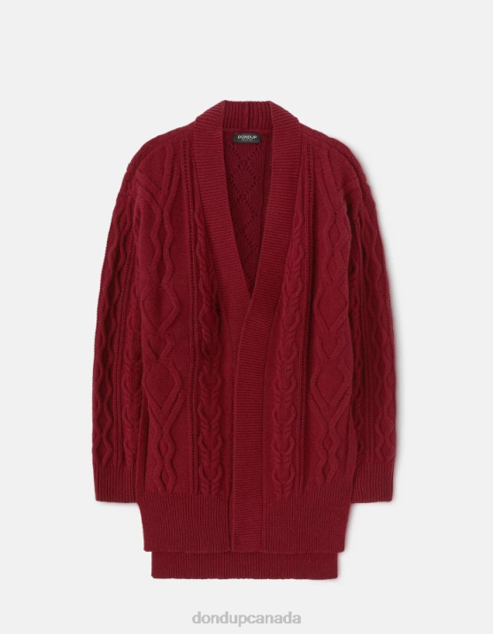 DONDUP Women Regular-Fit Wool Cardigan XF8V307 Apparel Barbabietola