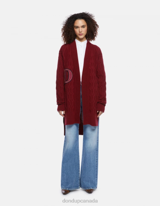 DONDUP Women Regular-Fit Wool Cardigan XF8V330 Apparel Barbabietola