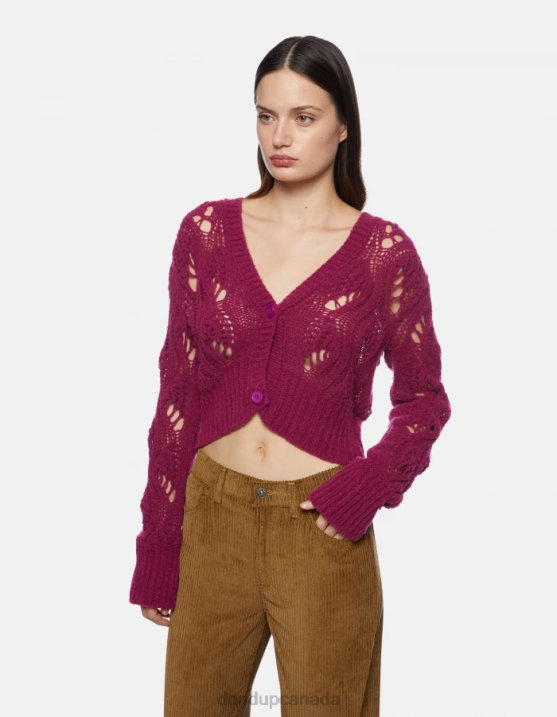 DONDUP Women Slim-Fit Wool Cardigan XF8V314 Apparel Barbabietola