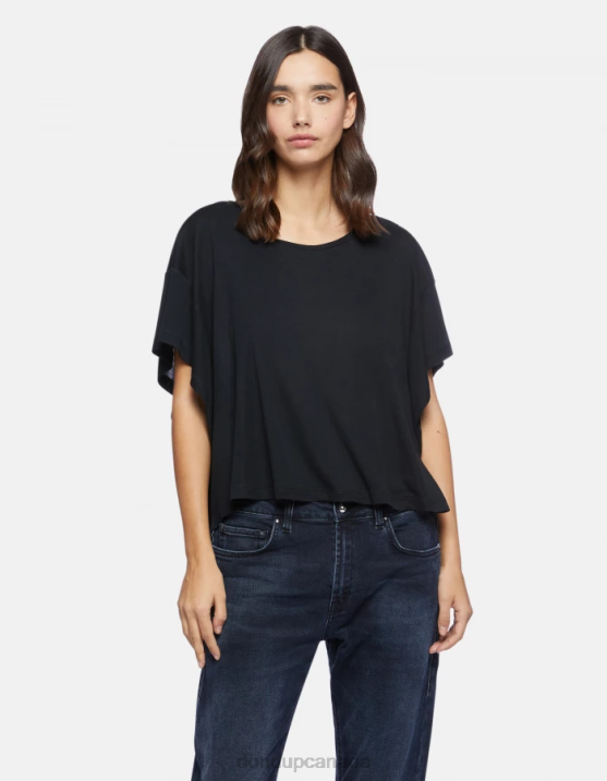 DONDUP Women Oversized Interlock T-Shirt XF8V449 Apparel Black