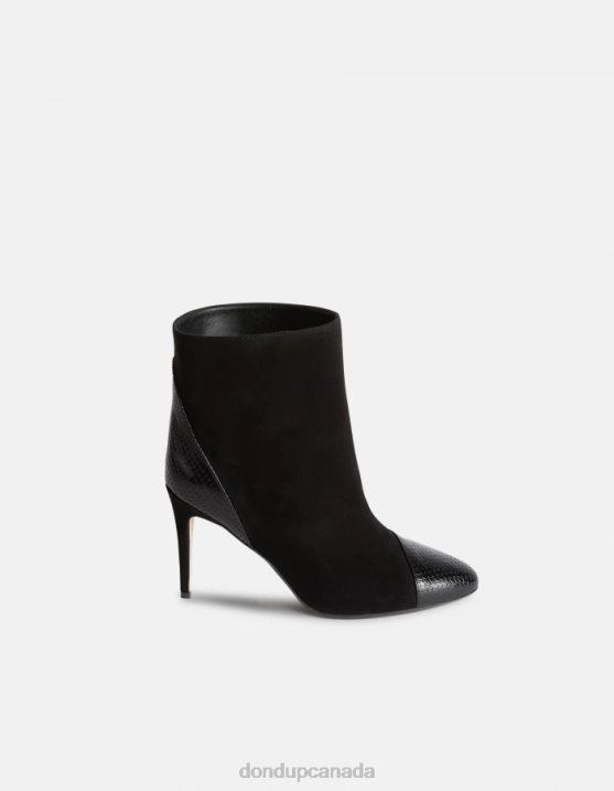 DONDUP Women Suede And Leather Booties XF8V464 Footwear Black