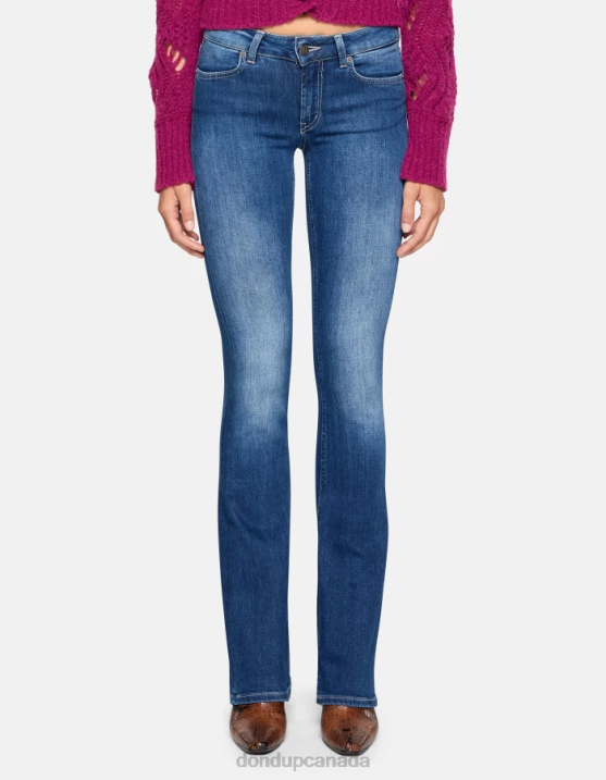 DONDUP Women Lola Bootcut Jeans in Stretch Denim XF8V41 Apparel Blue