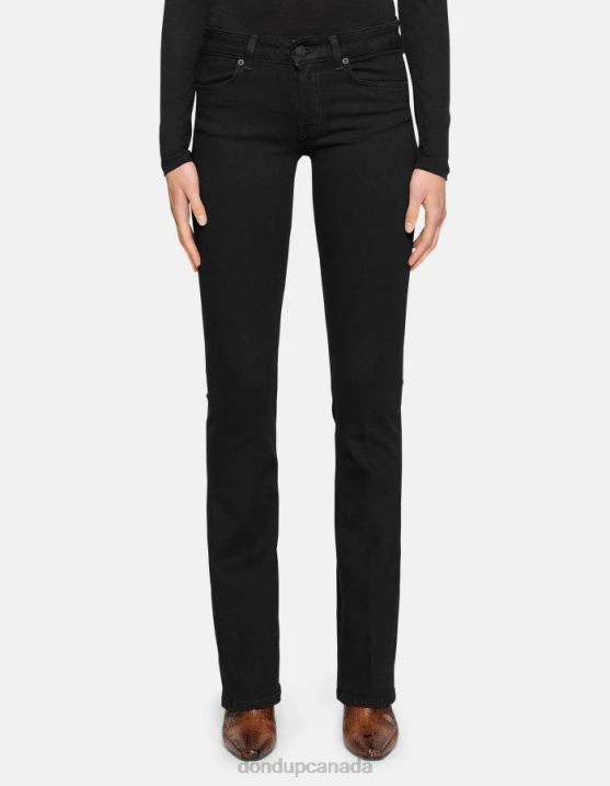 DONDUP Women Lola Bootcut Jeans in Stretch Denim XF8V7 Apparel Black