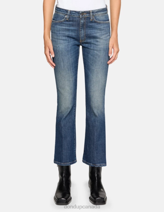 DONDUP Women Mandy Super Skinny Bootcut Jeans in Stretch Denim XF8V56 Apparel Blue
