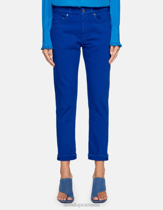 DONDUP Women Mila Carrot-Fit Jeans in Stretch Bull Denim XF8V50 Apparel Royal Blue
