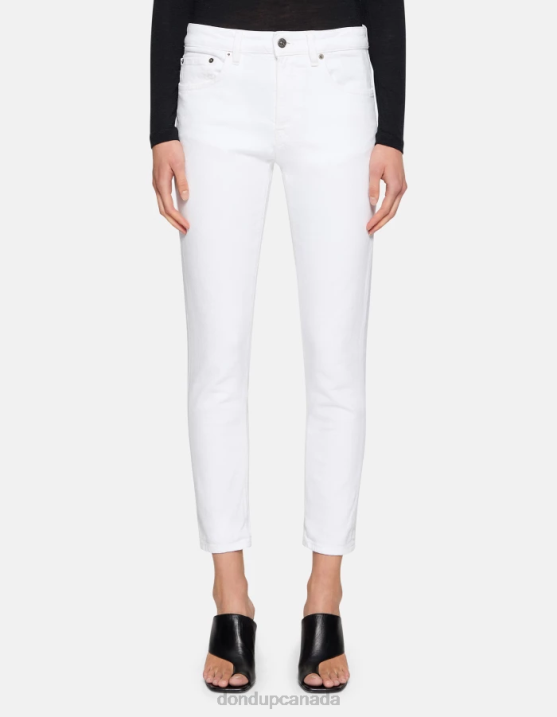 DONDUP Women Mila Carrot-Fit Jeans in Stretch Bull Denim XF8V51 Apparel White