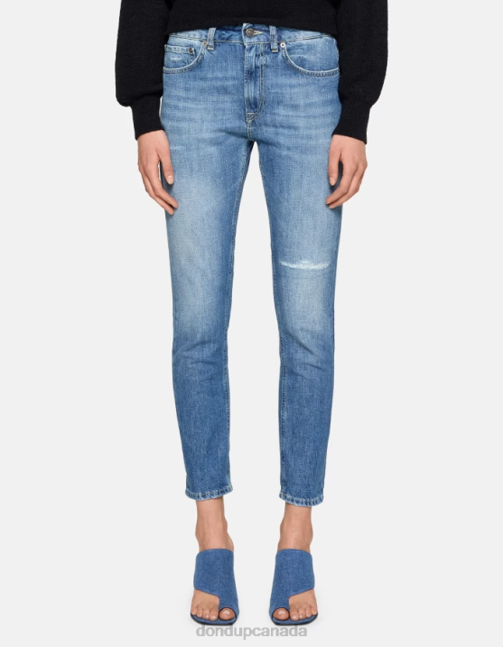 DONDUP Women Mila Carrot-Fit Rigid Denim Jeans XF8V47 Apparel Blue