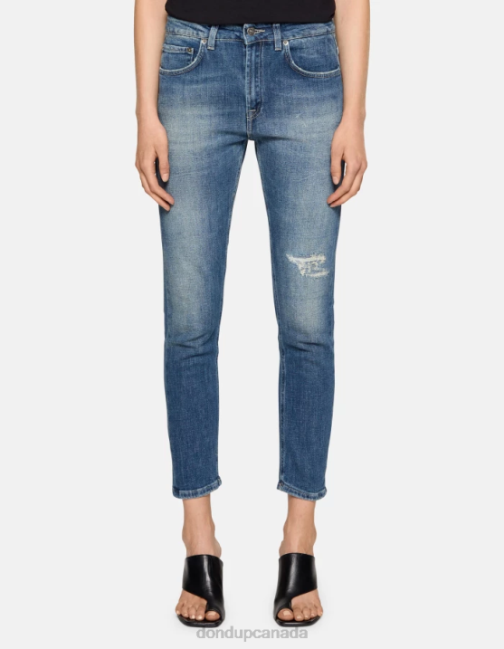 DONDUP Women Mila Carrot-Fit Stretch Denim Jeans XF8V27 Apparel Blue