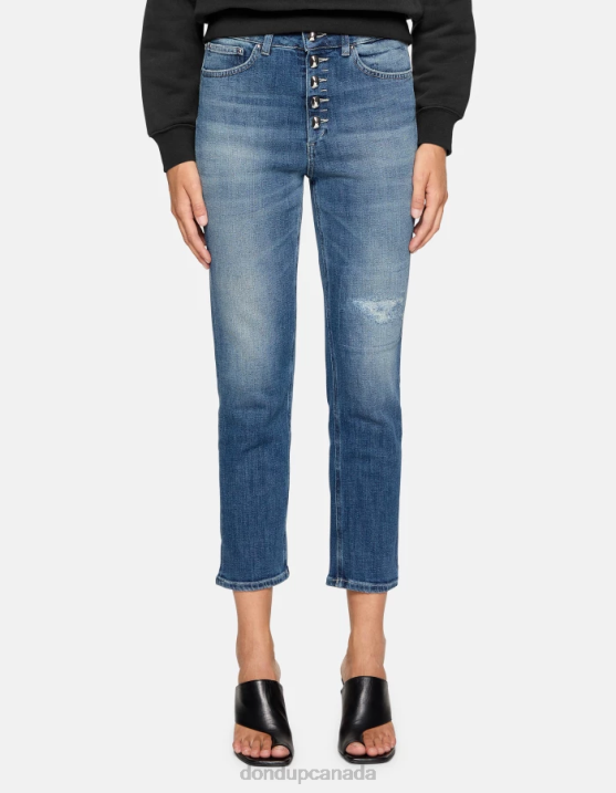 DONDUP Women Koons Loose-Fit Stretch Denim Jeans XF8V111 Apparel Blue