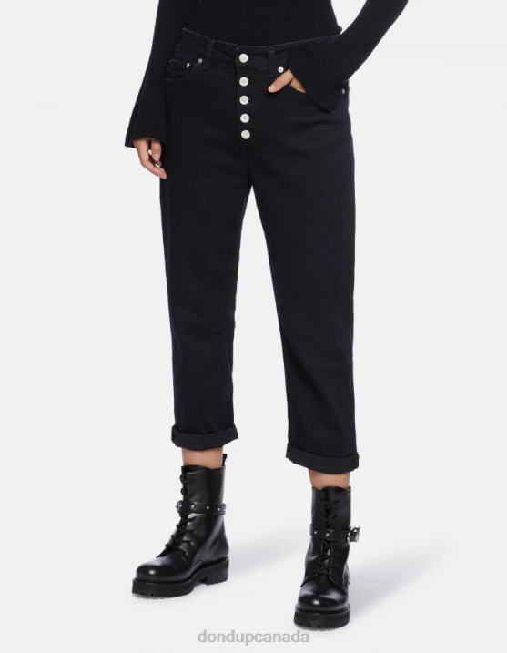 DONDUP Women Koons Loose-Fit Stretch Denim Jeans XF8V116 Apparel Blu Tuareg