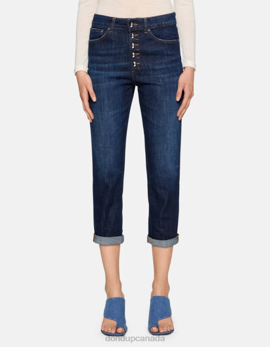 DONDUP Women Koons Loose-Fit Stretch Denim Jeans XF8V19 Apparel Blue