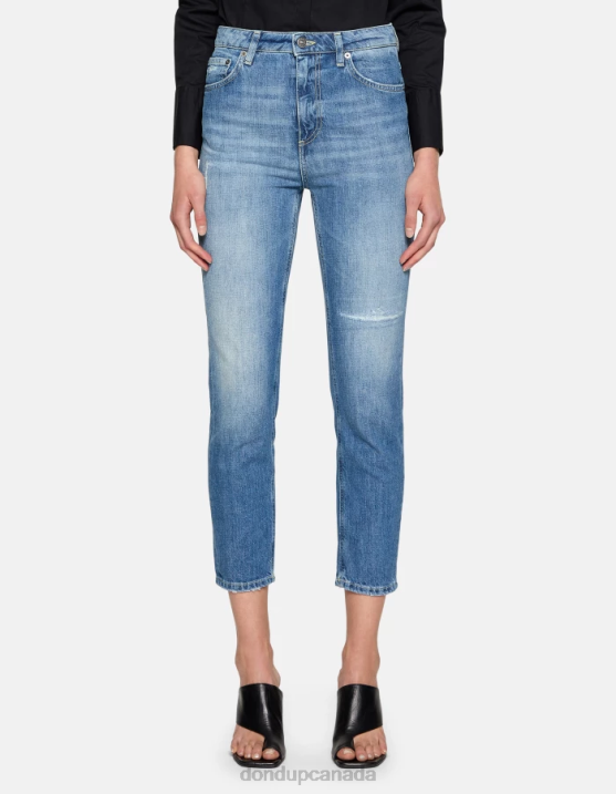 DONDUP Women Cindy Regular-Fit Rigid Denim Jeans XF8V20 Apparel Blue