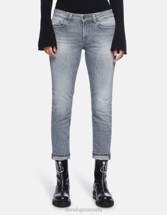 DONDUP Women Monroe Skinny Jeans in Stretch Denim XF8V103 Apparel Topo