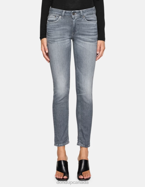 DONDUP Women Monroe Skinny Jeans in Stretch Denim XF8V22 Apparel Topo