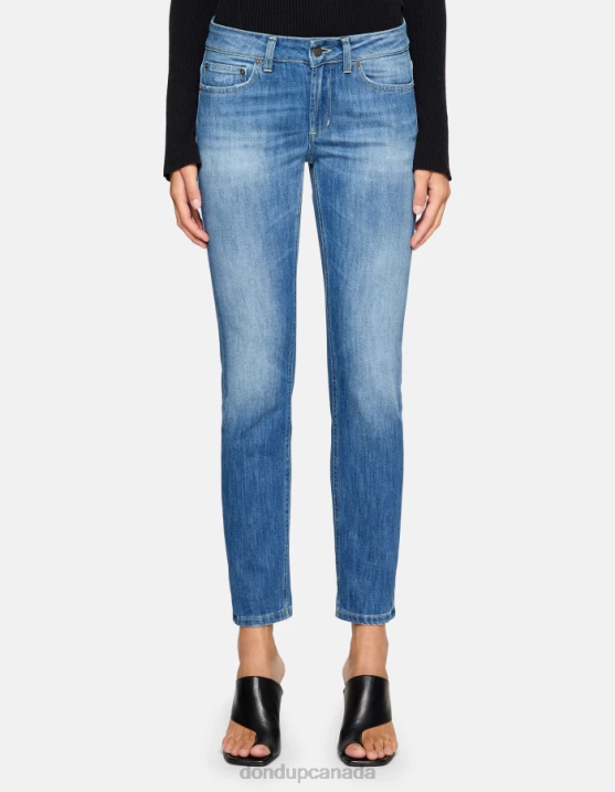 DONDUP Women Monroe Skinny Jeans in Stretch Denim XF8V37 Apparel Blue