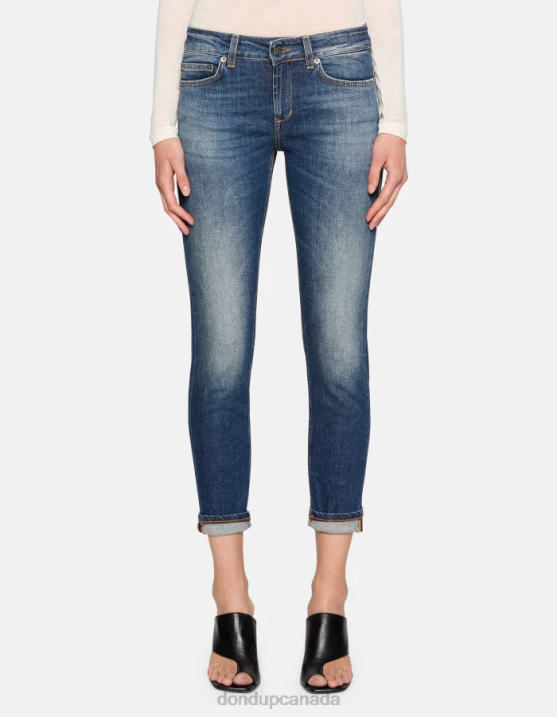 DONDUP Women Monroe Skinny Jeans in Stretch Denim XF8V77 Apparel Blue