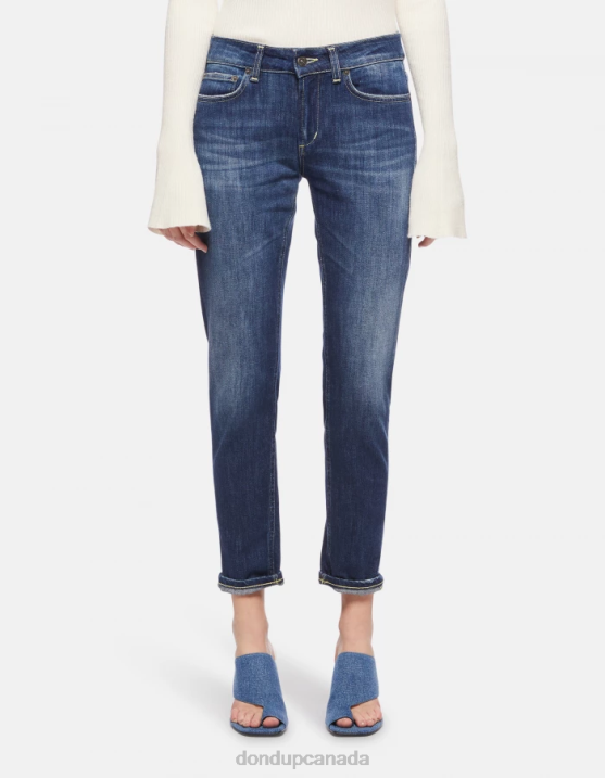 DONDUP Women Monroe Skinny Jeans in Stretch Denim XF8V88 Apparel Blue