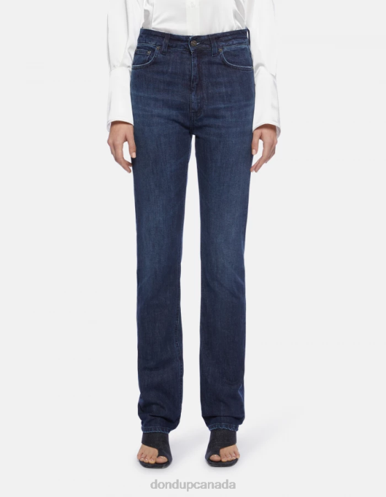 DONDUP Women Marie Slim-Fit Stretch Denim Jeans XF8V54 Apparel Blue