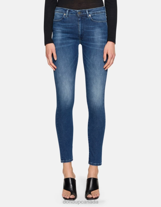 DONDUP Women Iris Super Skinny Jeans in Stretch Denim XF8V68 Apparel Blue