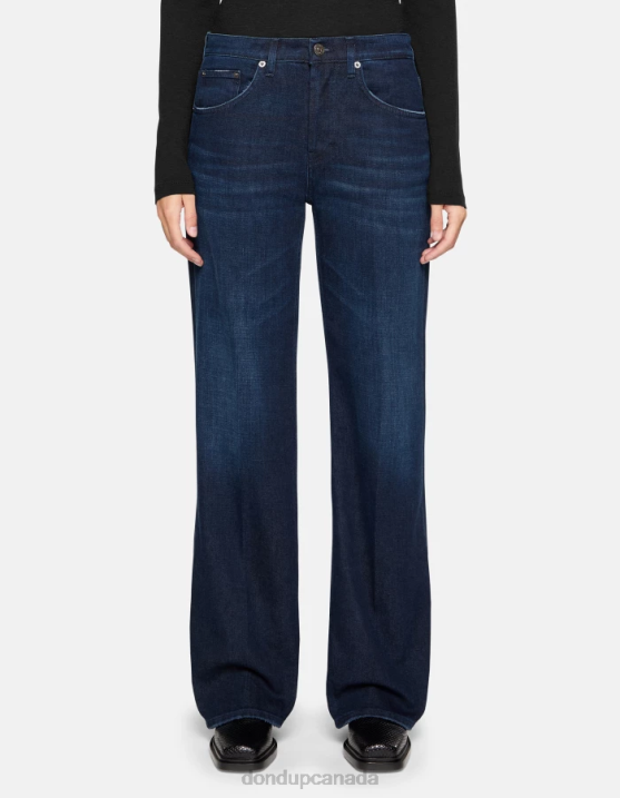DONDUP Women Jacklyn Wide-Leg Stretch Denim Jeans XF8V17 Apparel Blue