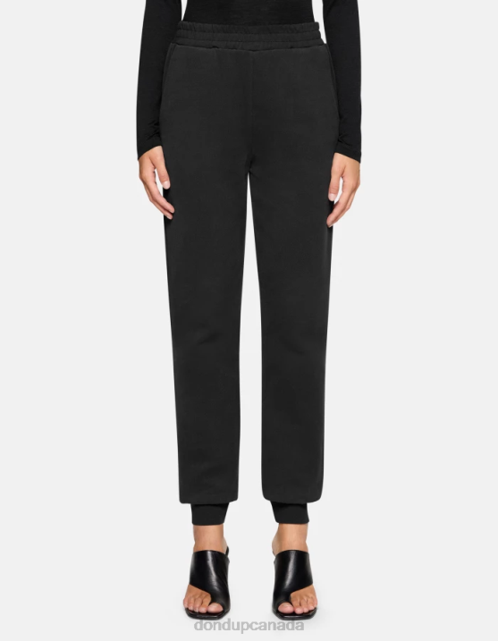 DONDUP Women Regular-Fit Fleece Joggers XF8V139 Apparel Black