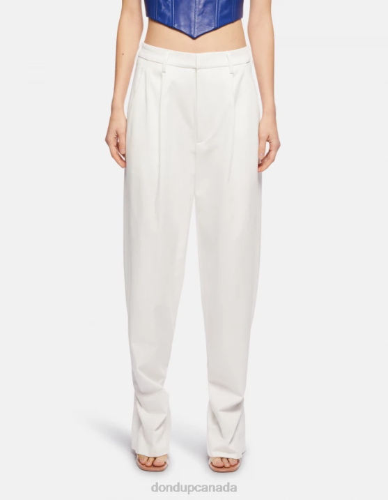 DONDUP Women Tru Loose-Fit Cotton Trousers XF8V214 Apparel Alabastro