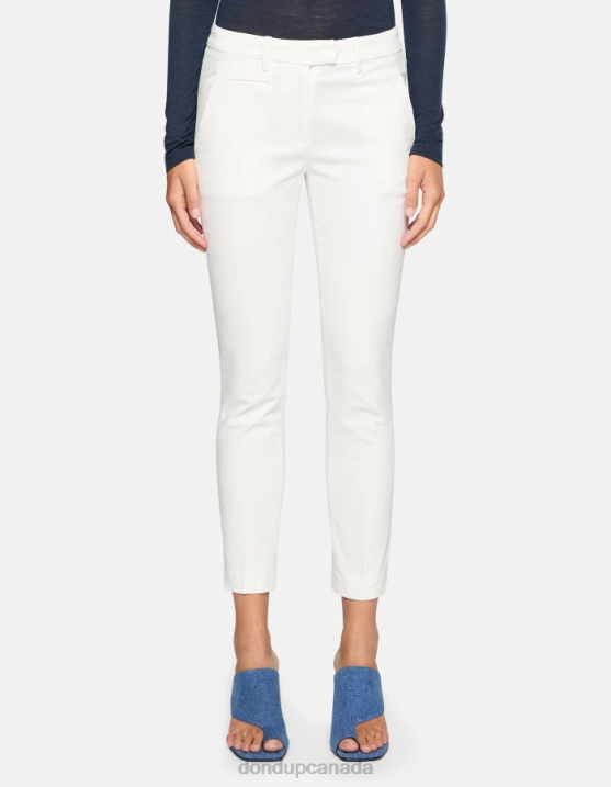 DONDUP Women Perfect Slim-Fit Cotton Trousers XF8V176 Apparel Alabastro