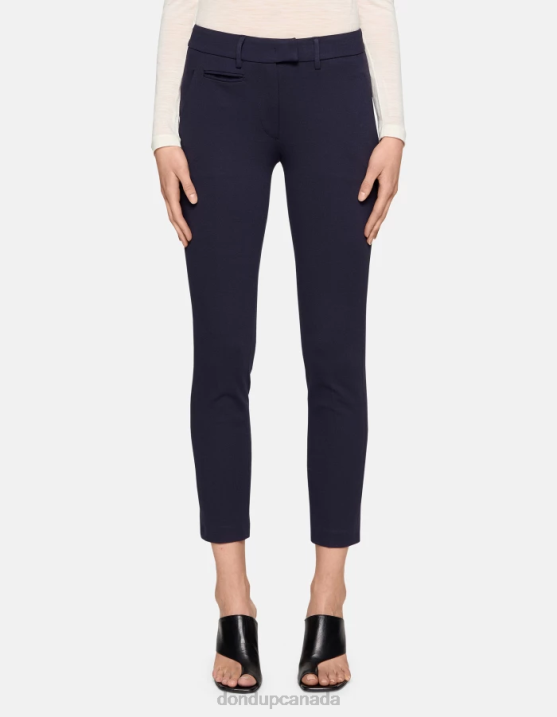 DONDUP Women Perfect Slim-Fit Jersey Trousers XF8V127 Apparel Dark Blue