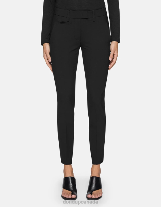 DONDUP Women Perfect Slim-Fit Trousers in Wool XF8V185 Apparel Black