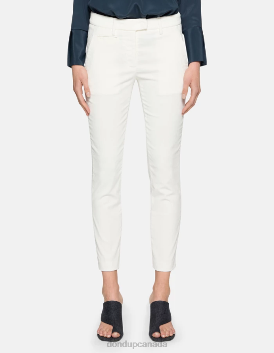 DONDUP Women Perfect Slim-Fit Velvet Trousers XF8V153 Apparel Alabastro